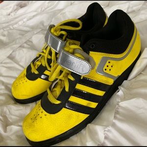 Yellow adidas lifters